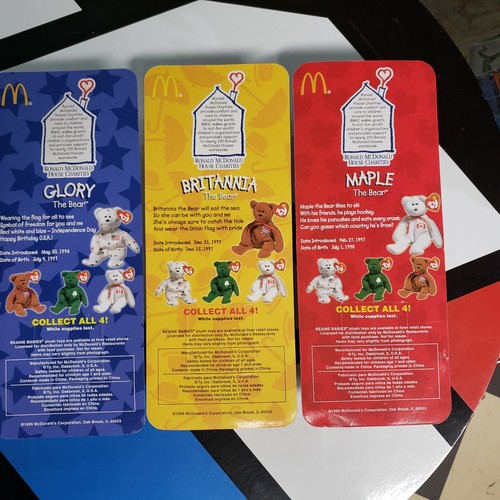 McDonalds House TY BEANIE BABIES JUEGO de 4 Nuevos Moc Erin Glory Britannia Arce - Imagen 6 de 6
