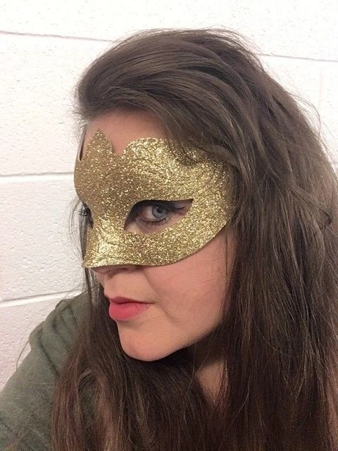 Gold Glitzer Venezianische Maskerade Maske Gift Efeu Halloween Kostüm - Bild 2 von 4