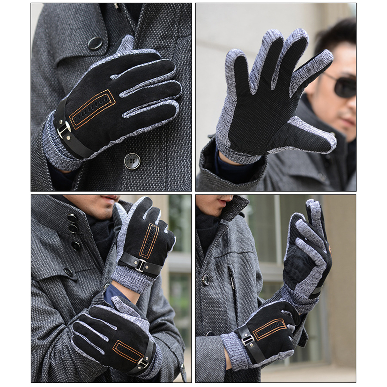 1 Pair Gloves Knitted Hands Protection Camping Climbing Men Winter