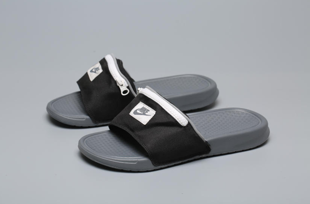nike grey flip flops