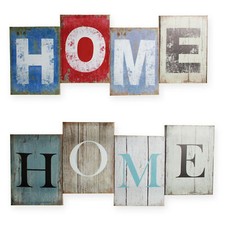 Picture font home canvas shabby retro approx. 26x60 cm linen on wooden frame #1603