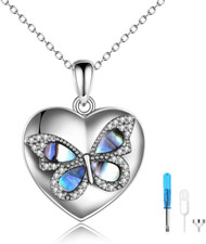 Butterfly Urn Necklaces for Ashes 925 Sterling Silver Cremation Jewelry Women