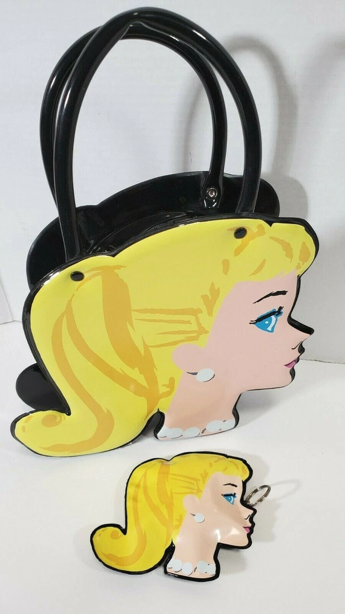 RARE Black Vinyl Barbie Purse & Coin Bag Barbie Head in Profile by FAO  Schwartz