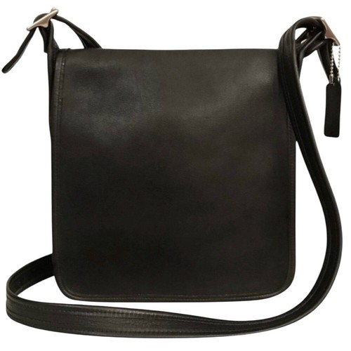 Vintage Coach 9135 Small Hippie Leather Flap Bag Black Silver Hardware - 第 1/12 張圖片