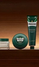 PRORASO Green Shaving Soap Bowl Cream Tube Pre Shave Eucalyptus Man Gift Holiday