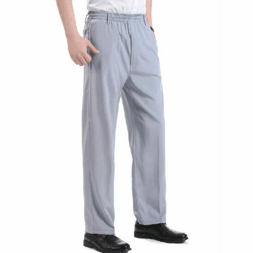 Hombres Pantalones Pantalones Pierna Recta Cintura Elástica Negocios Formales Sueltos Verano Negro - Imagen 8 de 19