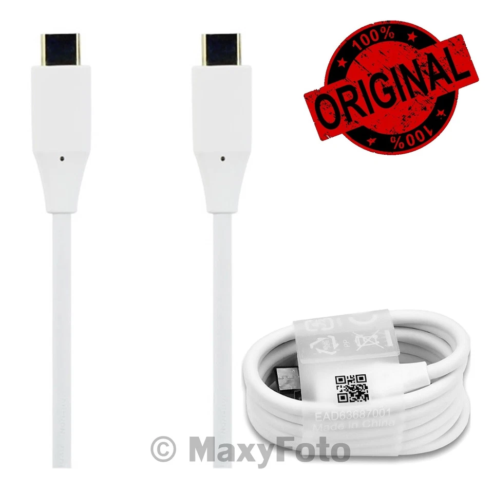 LG CAVO USB-C ORIGINALE TYPE C EAD63687001 PER DATI E RICARICA 1M WHITE 78CDF6A - Immagine 2 di 3