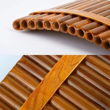 1Set Bamboo Pan Pipe Flute Woodwind G Key Instrument for Beginner