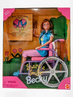 バービー　ベッキー　車椅子　1996年製　マテル　becky barbie Amazon.com: Barbie Becky Share a Smile Special Edition Doll (1996