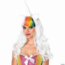 Peluca Unicornio Peluca y Cola Arco Iris Disfraz Kit Adulto por Leg Avenue