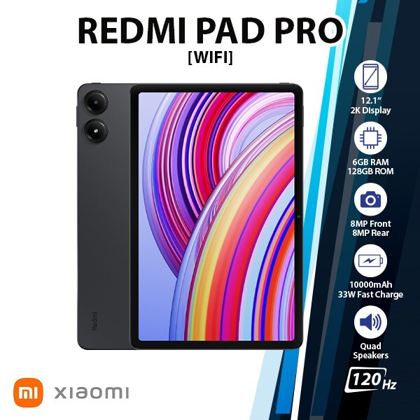 Xiaomi Redmi Pad Pro Android PC Tablet (Grey/6GB+128GB/Wi-Fi Ver
