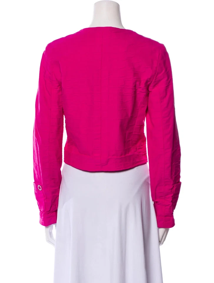 Vintage Chanel Evening Jacket Quilted 2000 Transitional Hot Pink Women's 36 US 4 - Image 3 of 4