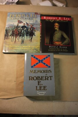 Memoirs of Robert E Lee Hard Cover & Life Portrait & Legend in Gray 3 book lot