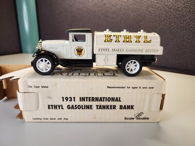 The Ertl Company 1931 International Ethyl Gasoline Coin Bank New with Box 