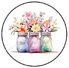 EASTER MASON JARS SPRING FLOWERS ENVELOPE SEALS LABELS STICKERS PARTY FAVORS