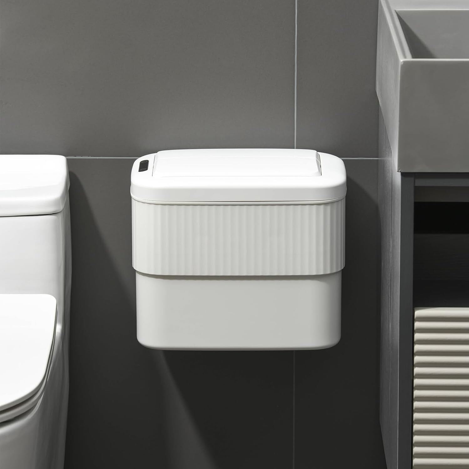 2.5 Gallon Sensor Hanging Trash Can, Motion Sensor Garbage Can, Smart Trash Bin