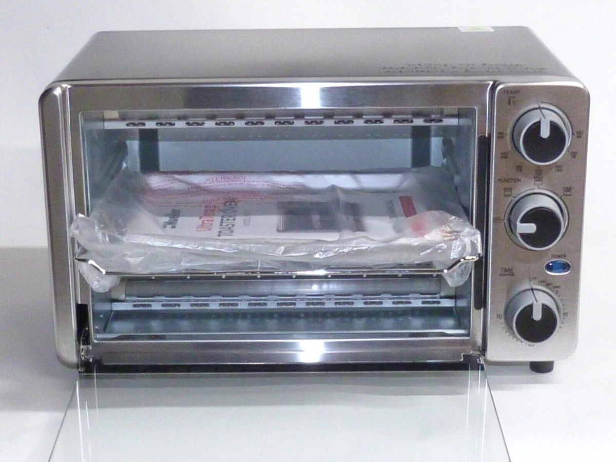 Toaster Oven 4 Slice, Multi-function Stainless Steel Finish with