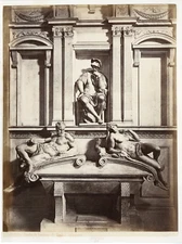 Italy, Firenze, Tomba di Lorenzo de Medici Vintage Albumen Print.  alb print