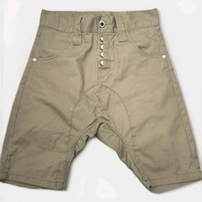HUMOR DENMARK MEN'S KHAKI  BERMUDA SHORTS Chino SZ 31-32''  - DROPPED CROTCH Y2K