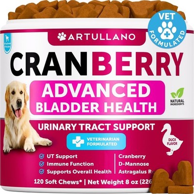 Dog Cranberry Supplement Chews Duck Flavor 120 Count Daily Wellness