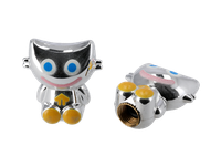"Set: 2X Ventilkappe \"Happy\", Silber"
