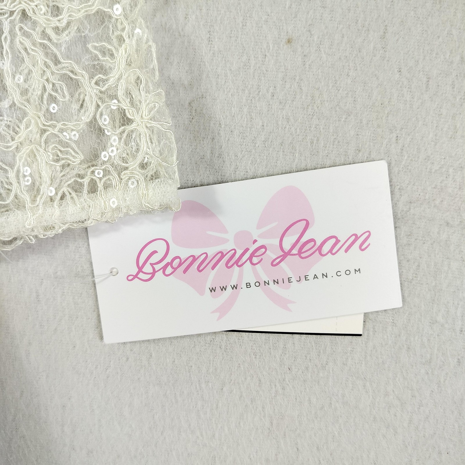 Bonnie Jean Dress Girls 6X Ivory Lace Tulle Flower Girl Special Occasion Party