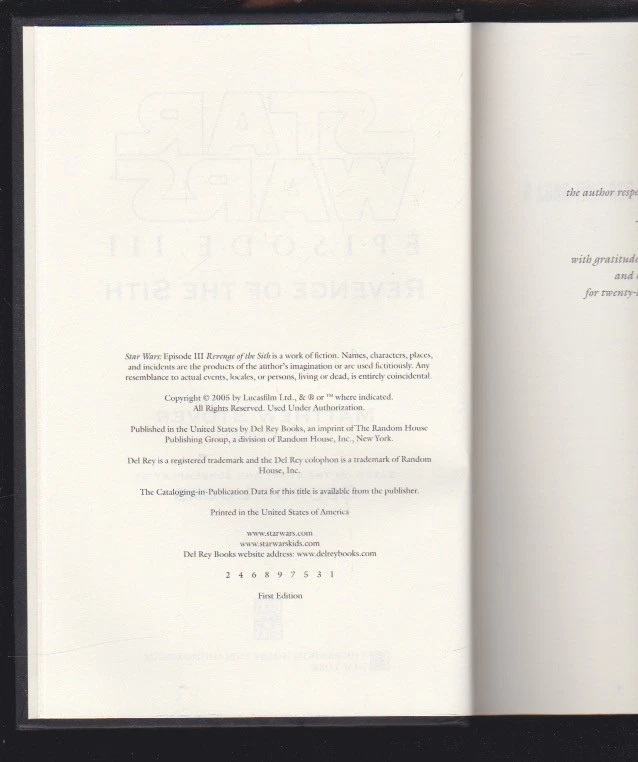 Star Wars:  Revenge of the Sith III by Matthew Stover Hardcover 1st Ed. LN Foto 4 de 4
