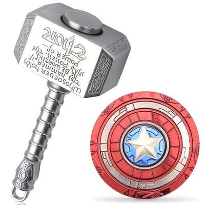 Mini Hammer Fidget Spinners Metal with Star Finger Small, Silver