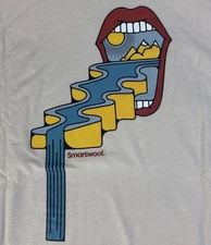 Smartwool Serotonin River Graphic Almond Tan S/S T-Shirt UNI XL Merino Blend NWT