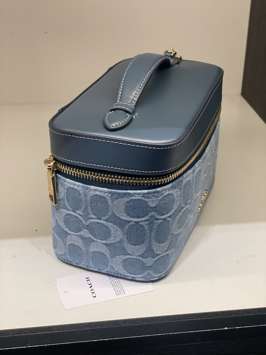 美品 old coach Navy Large Cosmetic Case Coach CDC16 Cosmetic Case in Signature Denim NWT | eBay