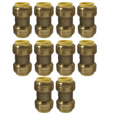 10 Pack  XFITTING 3/4" Push Fit Coupling Fittings - Lead Free