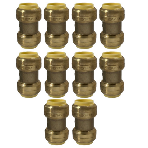 10 Pack XFITTING 3/4" Push Fit Coupling Fittings - Lead Free