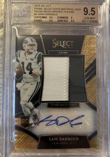 2018 PRIZM NEON ORANGE PULSAR SAM DARNOLD ROOKIE PATCH  RC /23 BGS 9.5 AUTO 10