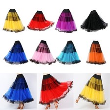 Women Ballroom Dance Skirt Flamenco Waltz Big Swing Spanish Skirts Clothing