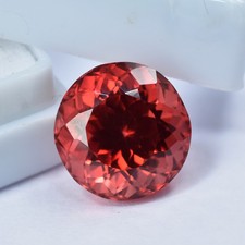 10 Ct Natural Padparadscha Sapphire Round Cut Flawless Loose Gemstone CERTIFIED