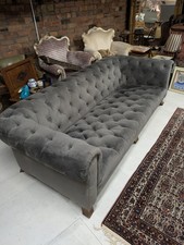 Alexander And James Vivienne 3 Seater Chesterfield Grey Velvet Sofa