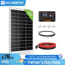 ECO-WORTHY 120W 12V Solar Panel Kit Battery Charger Controller Motorhomes Camper