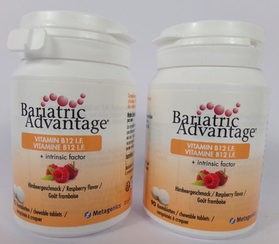 METAGENICS BARIATRIC VORTEIL VITAMIN B12 IF FRAMBOISE 2X90 COMP CROQUER 04/27