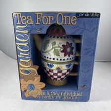 Vintage Hand Painted Tea-For-One 4 Pc Tea Pot Set County Cottage Floral Colorful