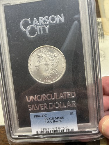 1884-CC GSA HOARD MORGAN SILVER DOLLAR MS65. PCGS.