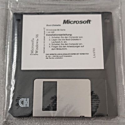 Microsoft Windows 98 Boot-Diskette Deutsch 1.44MB Floppy 1981-1998 LA6701