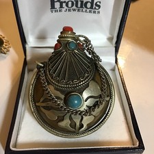 Fantastic Scarce  Vintage Tibetain Silver Old Culture Silver Cosmatic Bottle