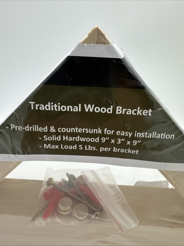 Waddell BR630 Shelf Bracket 9 Traditional Wood Bracket 9" x 3" x 9" - Afbeelding 2 van 7