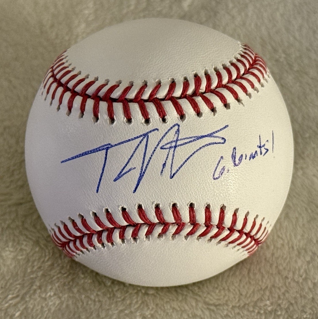 TENNESSEE VOLUNTEERS TONY VITELLO SIGNED OML BASEBALL W/ BECKETT COA + GO GIANTS 