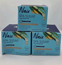 3 Pack Nair Spa Sugar Wax - 8.5oz Jars w/Strips - All-Over Body Hair Remover