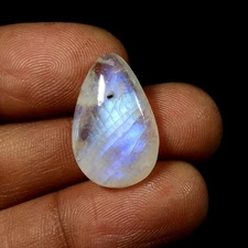 Natural Blue Flash Rainbow Moonstone Gemstone Pear Shape Cabochon 14 Cts #11724
