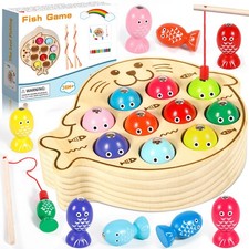 Jeux Enfants 3 Ans, Jeux Montessori, Jouets en Bois Jeu de Pêche Magnetique
