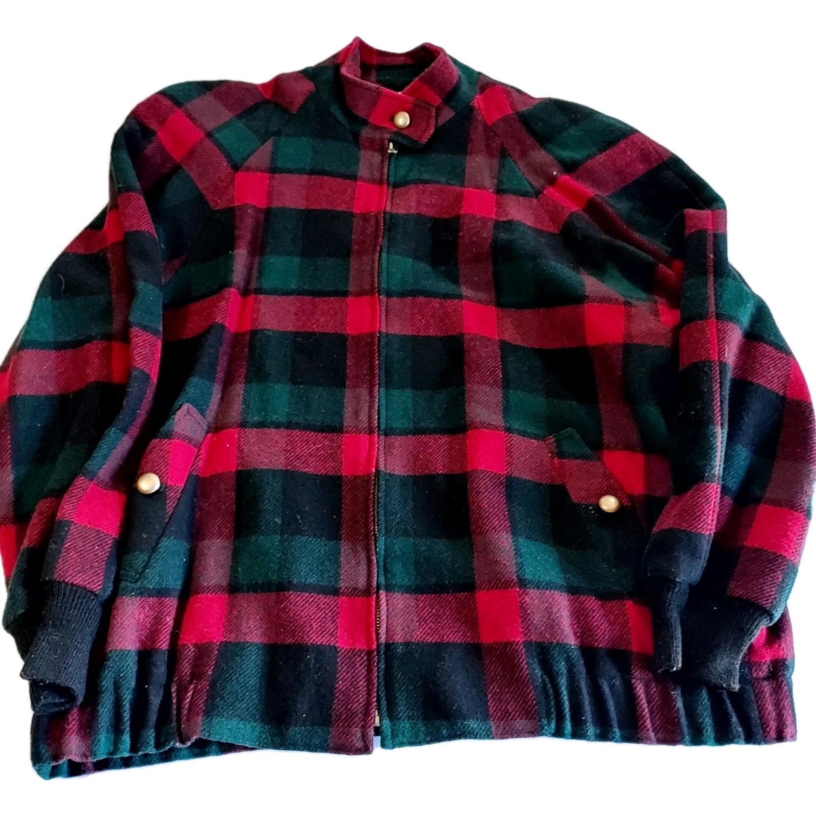 Vintage Pendleton Bomber Jacket Petite Large Red … - image 1