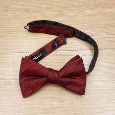 ALFANI Mens Bow Tie Maroon Red Check Textured Adjustable Pre-Tied Bowtie