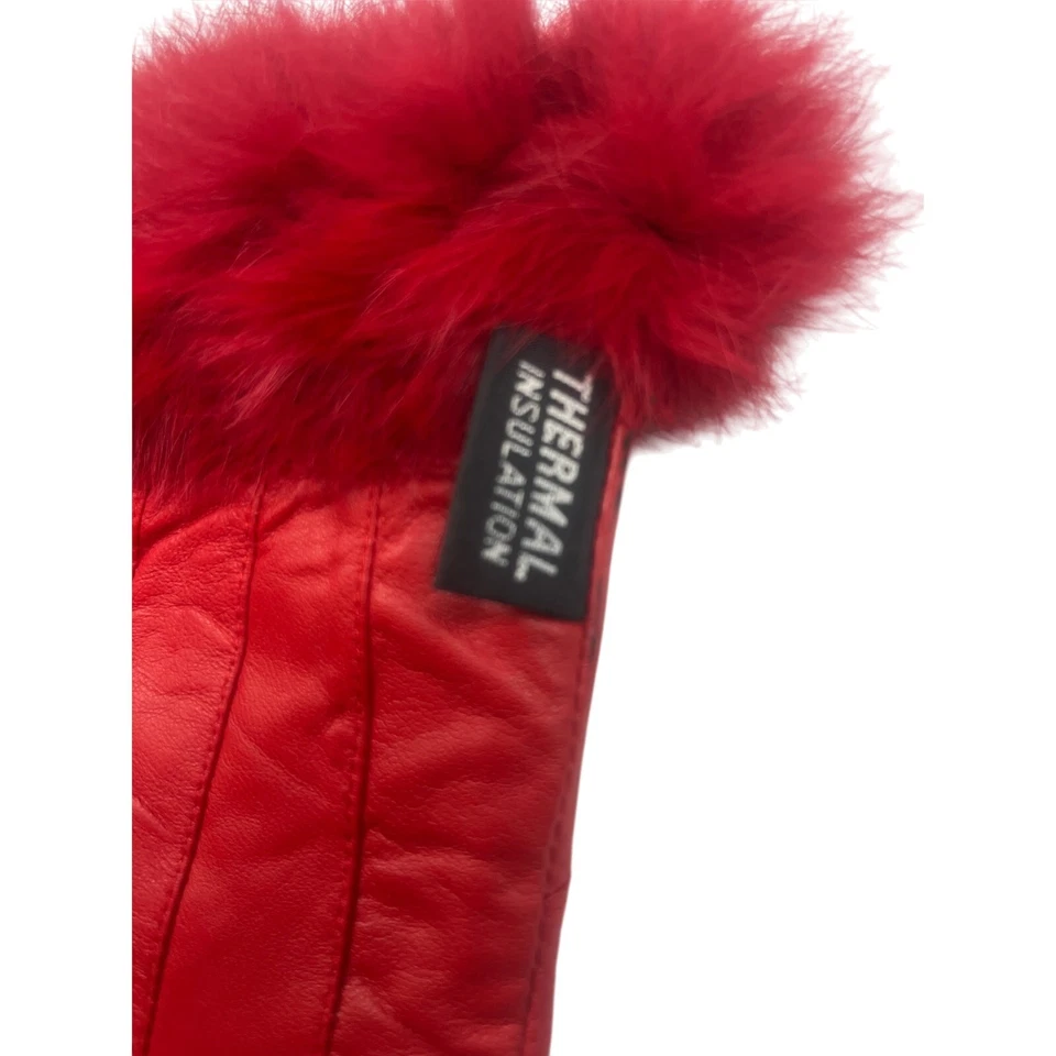 Guantes Alpine Swiss rojos 100 % cuero L piel aislamiento térmico nuevos sin etiquetas Foto 2 de 4